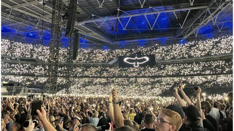 Wembley Stadium flooded with light and love during Love of my Life